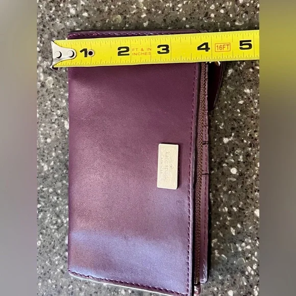 Kate Spade Plum Laurel Way Stacy Large Slim Leather Wallet | Classic | Cute - Picture 11 of 13